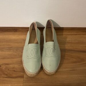 CHANEL Leather Espadrille Flats